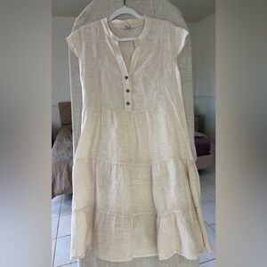 Chic Beige Button-Down Mini Dress